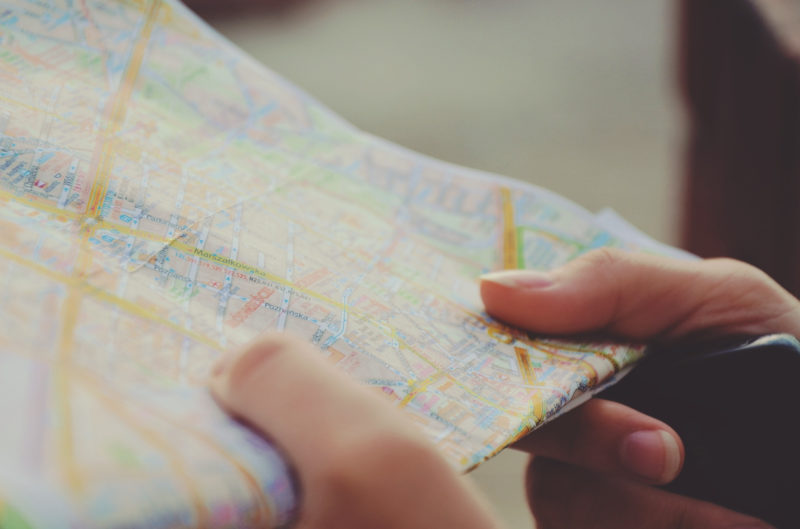 person holding roadmap