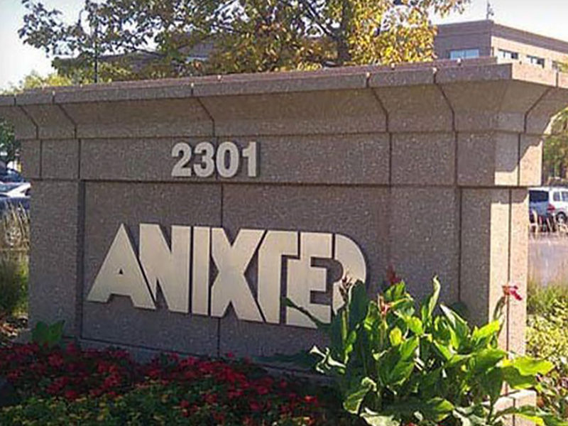 Anixter company sign in front of office