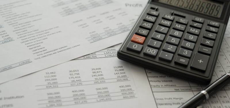 Balance sheets with calculator