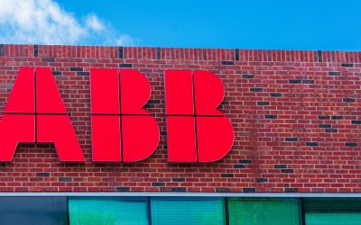 ABB logo at Silicon Valley campus of ASEA Brown Boveri, Swiss-Swedish multinational corporation headquartered in Zurich, Switzerland - San Jose, California, USA - 2020