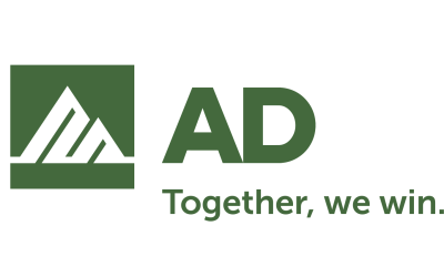 AD green logo with mountain image