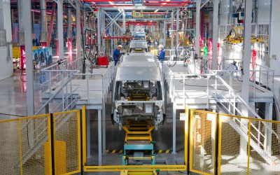 Yelabuga, Russia - May 12, 2014: assembly line vehicles Ford Sollers plant in the special economic zone "Alabuga"