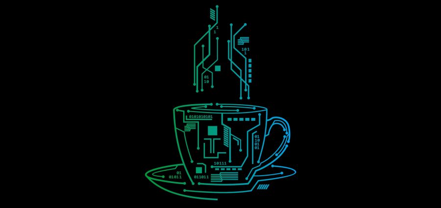 tech coffee illustration