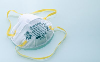 N95 mask or N95 respirator of 3M brand for industrial use, helps protect against particles, also can be used during the public health emergency of the COVID-19 pandemic situation