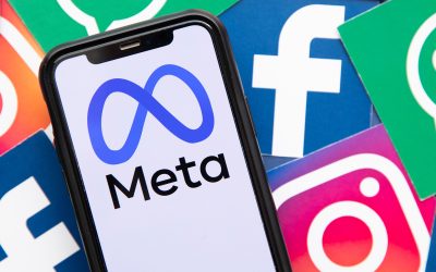 LONDON, UK - October 2021: Facebook social media company changes its corporate name to Meta.