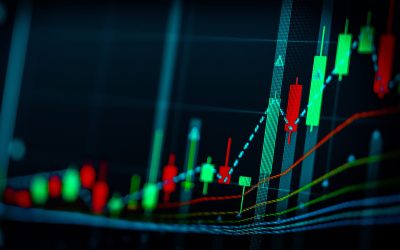 Candlestick graph chart of stock and forex market to represent t