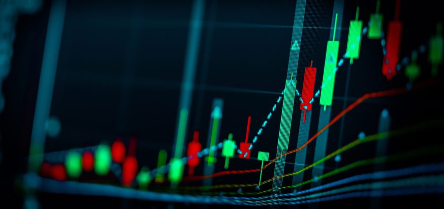 Candlestick graph chart of stock and forex market to represent t