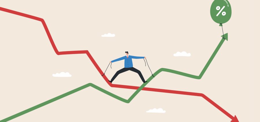 Economic downturn and Inflation. slowing or worse as inflation rises. stock market slump.