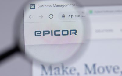 New York, USA - 18 March 2021: Epicor company logo icon on website, Illustrative Editorial