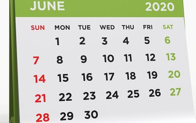 Calendar showing June 2020