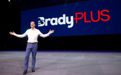 Ken Sweder, CEO & Chairman of BradyPLUS, unveiling the new company name.