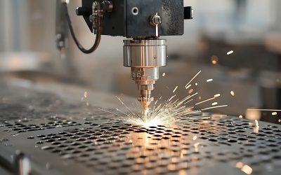 Sparks Fly as Metal Fabrication Machine Captures the Energy and Precision of Industrial Production Processes