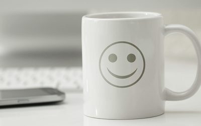 happy white coffee mug computer